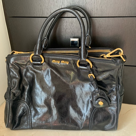 Miu Miu distressed leather satchel - Picture 1 of 10